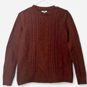 Croft & Barrow brown cable knit crewneck sweater